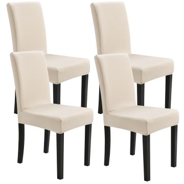 [neu.haus] Fodera per sedie in un set di 4 articoli - Color sabbia - Elastico - per sedie in varie misure