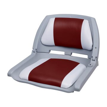 [pro.tec] Sedile barca / Sedile timone - ribaltabile e imbottito [rosso-bianco] similpelle