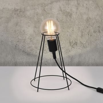 [lux.pro] Lampada da tavolo Sydney design industriale Metallo 26 x ø 20 cm Nero