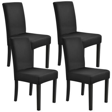 [neu.haus] Fodera per sedie in un set di 4 articoli - Nero - Elastico - per sedie in varie misure