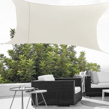 [en.casa] Tenda a Vela Parasole Oscurante Protezione Raggi UV e Vento Impermeabile Rettangolare 2m x 3m Color Sabbia