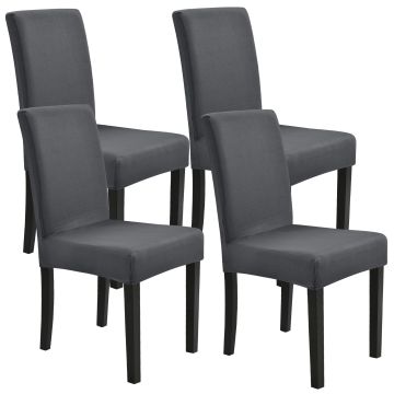 [neu.haus] Fodera per sedie in un set di 4 articoli - Grigio scuro - Elastico - per sedie in varie misure
