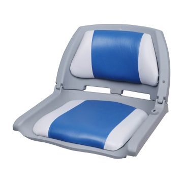 [pro.tec] Sedile barca / Sedile timone - ribaltabile e imbottito [blu-bianco] similpelle