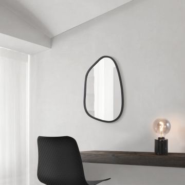 Specchio da Parete Filiano 80 x 58 cm Cornice Irregolare - Nero [en.casa] 