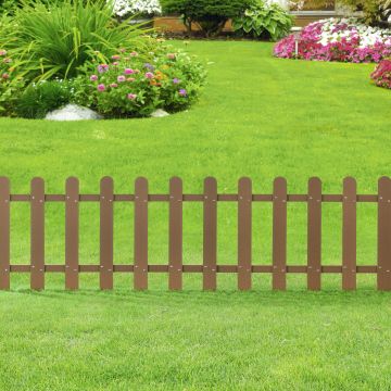 [neu.holz] Steccato per Giardino Recinzione WPC Legno Composito 200 x 60 cm con 12 Doghe Marrone