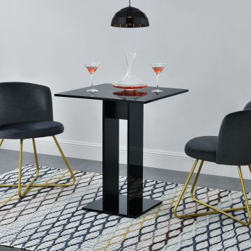 Tavolo da Cucina di Forma Quadrata 65 x 65 x 78 cm Tavolo da Pranzo per Monolocali / Studio Tavolo Fino a 2 Posti - Nero Lucido