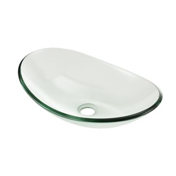 [neu.haus] Lavabo in vetro duro (47x31cm) ovale vasca lavabo 