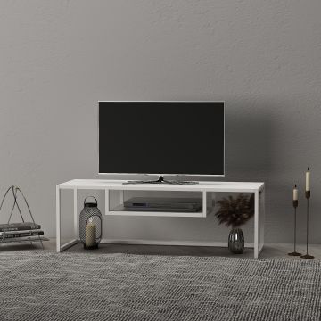 Mobile Porta TV 'Isokyrö' Metallo - Bianco opaco [en.casa] 