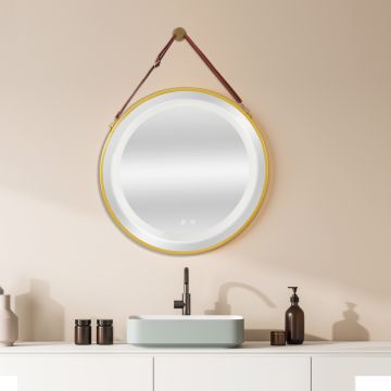 Specchio LED da Parete Picerno Cornice Dorata pro.tec 
