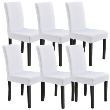 [neu.haus] Fodera per sedie in un set di 6 articoli - Bianco - Elastico - per sedie in varie misure