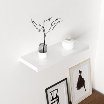 Mensola da Muro 'Bredebro' Piano Rettangolare 60 cm  - Bianco [en.casa]