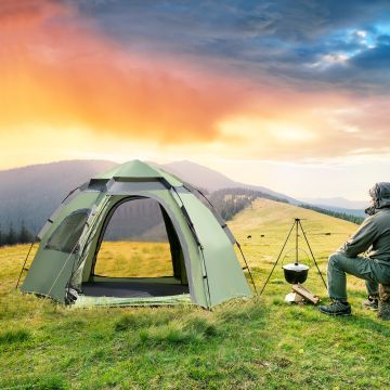 Tenda Pop Up 'Nybro' da Campeggio per 2-3 Persone, Incl. Borsa di Trasporto - Verde [pro.tec]