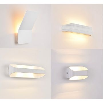 [lux.pro] Lampada da parete in un design moderno di metallo - bianco