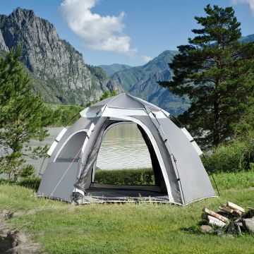 Tenda Pop Up 'Nybro' da Campeggio per 2-3 Persone, Incl. Borsa di Trasporto - Grigio [pro.tec]
