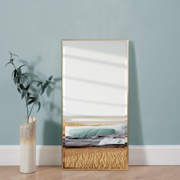 Specchio da Parete Novoli a Taglio Sfaccettato 50 x 100 cm color Oro [en.casa]