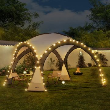 Tenda 'Grästorp' per Eventi - Gazebo con Illuminazione a LED Zanzarieri e 2 Pareti Chiudibili - Vari Colori [pro.tec] 