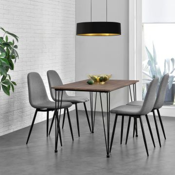 [en.casa] Mobili sala da pranzo grigio + ottica legno sedia e tavolo