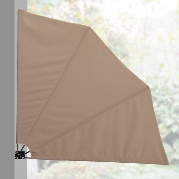 Tenda da Sole a Ventaglio 'Ragusa' per Balcone - Tenda Laterale Richiudibile 160 x 160 cm - Marrone [casa.pro]