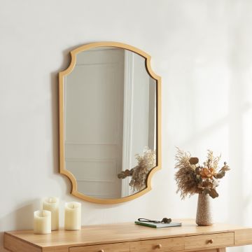 Specchio da Parete Aura 80 x 55 cm Cornice in MDF color Oro [en.casa]