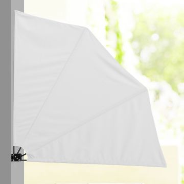Tenda da Sole a Ventaglio 'Ragusa' per Balcone - Tenda Laterale Richiudibile 160 x 160 cm - Bianco [casa.pro]