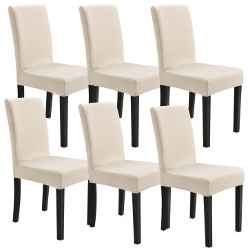 [neu.haus] Fodera per sedie in un set di 6 articoli - Color sabbia - Elastico - per sedie in varie misure