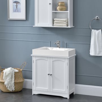 [en.casa] Armadio da bagno per lavabo - 60x60x30cm - bianco