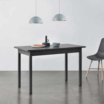 Tavolo da Pranzo Rettangolare 120 x 60 cm con Gambe in Acciaio Tavolo da Cucina fino a 4 Posti in Design Moderno - Grigio Scuro