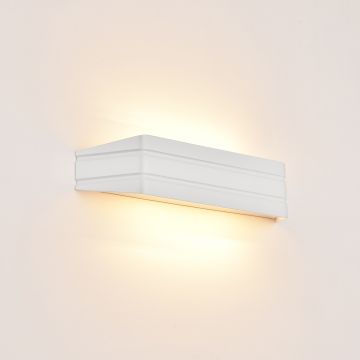 [lux.pro] Lampada da parete in un design moderno di metallo - bianco - 35x8x8 cm