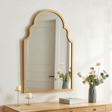 Specchio da Parete Hämeenkyrö 90 x 60 cm color Oro [en.casa] 