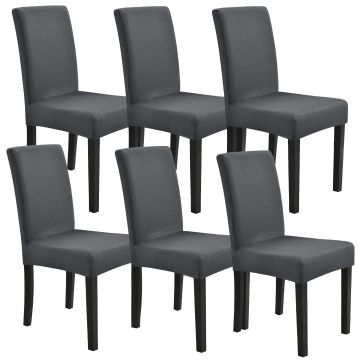 [neu.haus] Fodera per sedie in un set di 6 articoli - Grigio scuro - Elastico - per sedie in varie misure